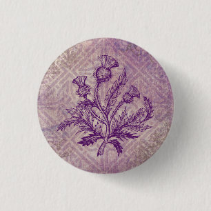 Badge Rond 2,50 Cm Ceinture écossaise violet noeud celtique