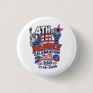 Badge Rond 2,50 Cm Célébration de la fête familiale du 4 juillet 2026