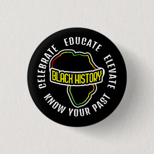 Badge Rond 2,50 Cm Célébration de l'histoire des Noirs en NOIR