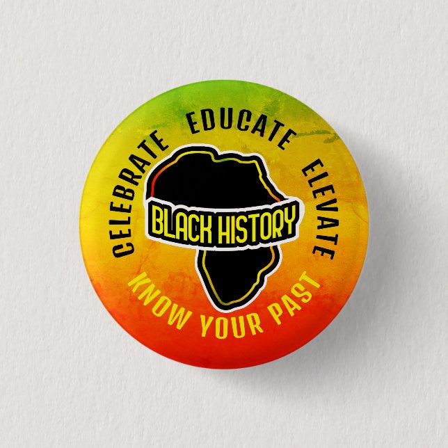 Badge Rond 2,50 Cm Célébration de l'histoire NOIRE sur le terrain dég (Devant)