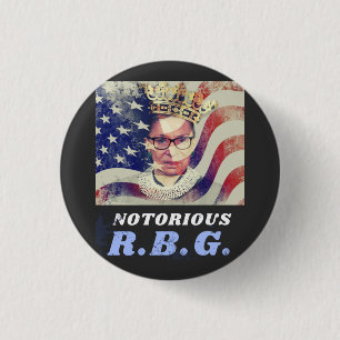 Badge Rond 2,50 Cm Célèbre RGB Ruth Bader Ginsburg Feminist Liberal