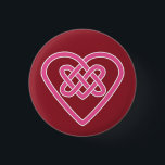Badge Rond 2,50 Cm Celtic Heart Round Button<br><div class="desc">A pink celtic knot heart shape against red background. Romantic,  lovely,  and everlasting. Perfect for wedding,  Valentine's and those who love celtic designs.</div>