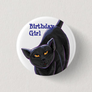 Badge Rond 2,50 Cm Centre de la fête des chats noirs