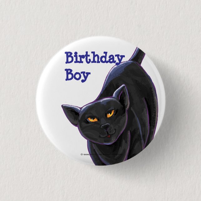 Badge Rond 2,50 Cm Centre de la fête des chats noirs (Devant)