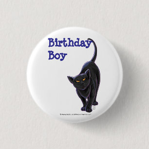 Badge Rond 2,50 Cm Centre de la fête des chats noirs