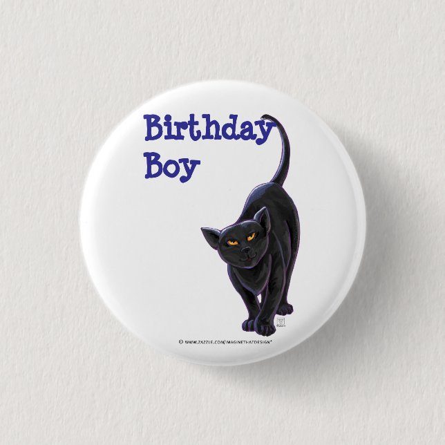 Badge Rond 2,50 Cm Centre de la fête des chats noirs (Devant)