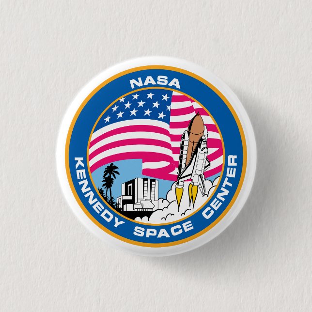 Badge Rond 2,50 Cm Centre spatial Kennedy de la NASA (Devant)