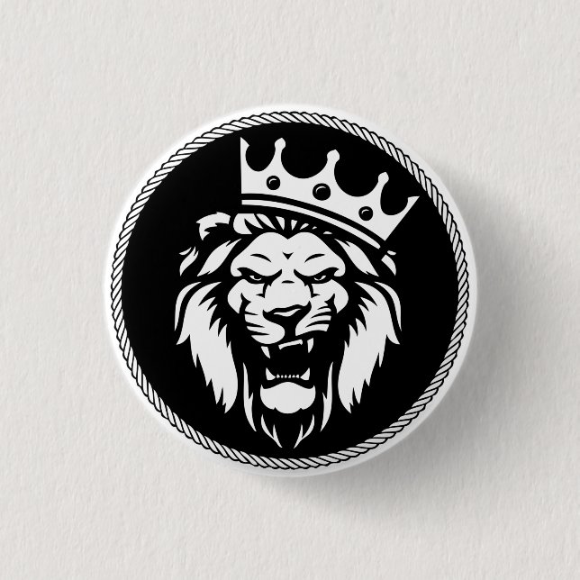 Badge Rond 2,50 Cm Céramique de cime de lion (Devant)