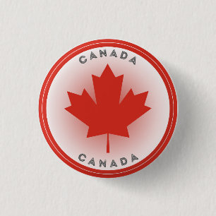 Badge Rond 2,50 Cm Cercle de feuille d'érable du Canada