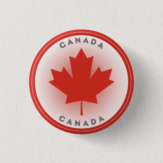 Badge Rond 2,50 Cm Cercle de feuille d'érable du Canada (Devant)