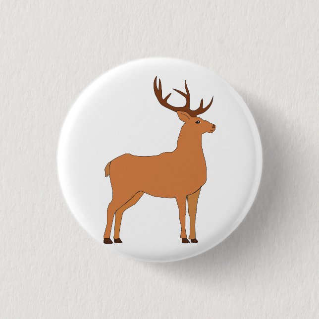 Badge Rond 2,50 Cm Cerf (Devant)
