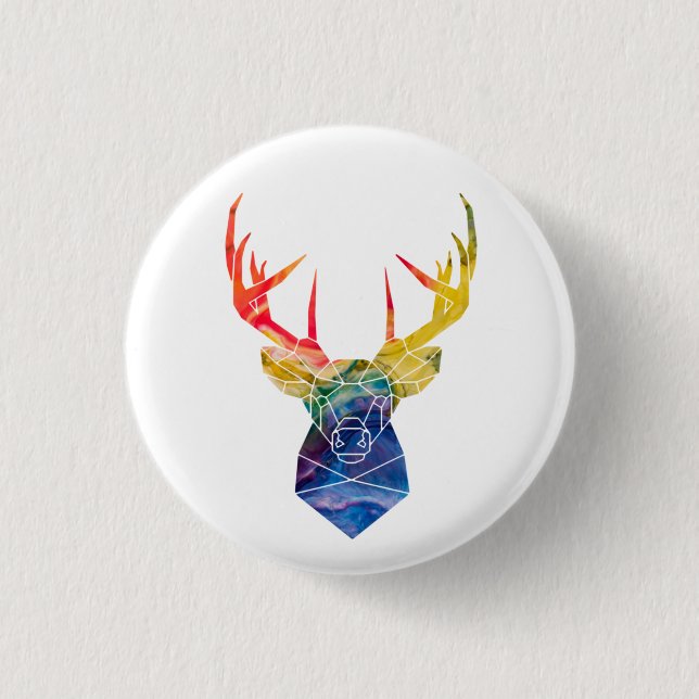 Badge Rond 2,50 Cm Cerf aquarelle (Devant)