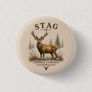 BADGE ROND 2,50 CM CERF – COLLECTION CHASSE