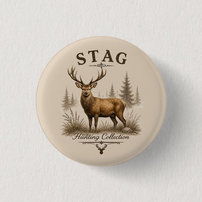 BADGE ROND 2,50 CM CERF – COLLECTION CHASSE  (Devant)