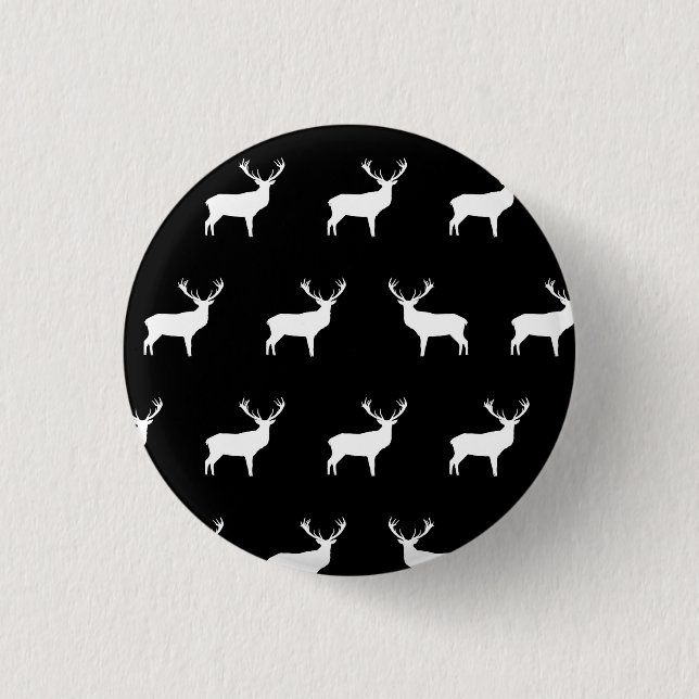 Badge Rond 2,50 Cm Cerfs communs - bouton noir et blanc (Devant)
