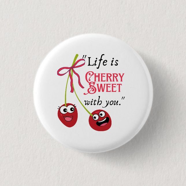 BADGE ROND 2,50 CM CERISE  (Devant)