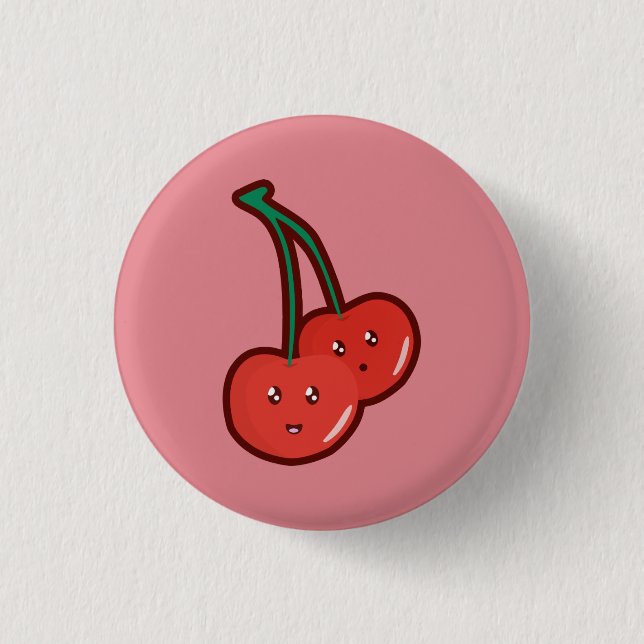 Badge Rond 2,50 Cm Cerise de Kawaii (Devant)