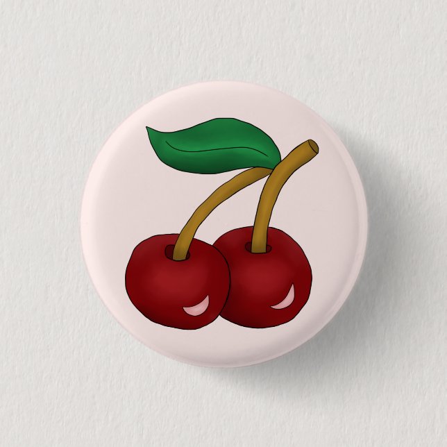 Badge Rond 2,50 Cm Cerises (Devant)