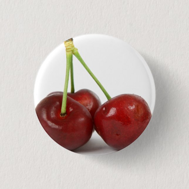 Badge Rond 2,50 Cm Cerises - Bouton (Devant)