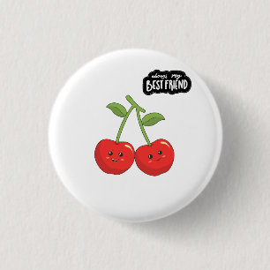 Badge Rond 2,50 Cm Cerises Meilleure Amie