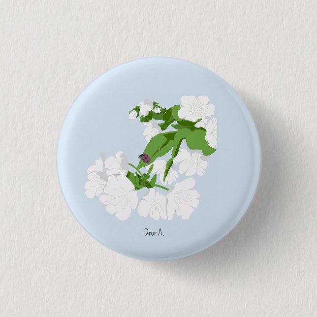 Badge Rond 2,50 Cm Cerisier en fleur  (Devant)