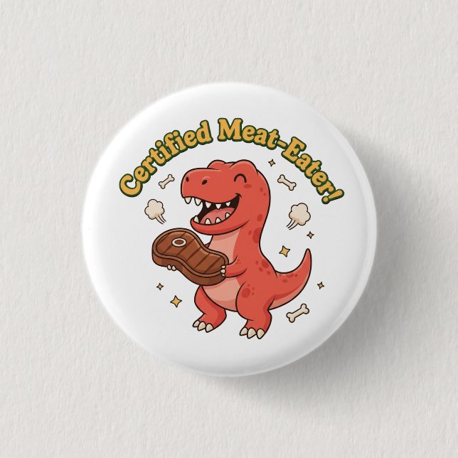Badge Rond 2,50 Cm Certified Meat Eater (Devant)