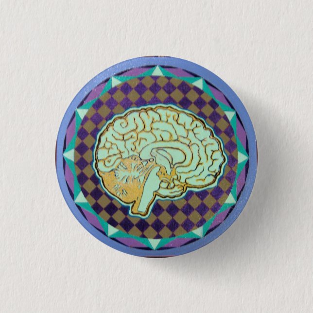Badge Rond 2,50 Cm cerveau terrifiant (Devant)