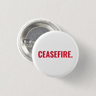 Badge Rond 2,50 Cm Cessez-le texte rouge blanc minimaliste simple gra