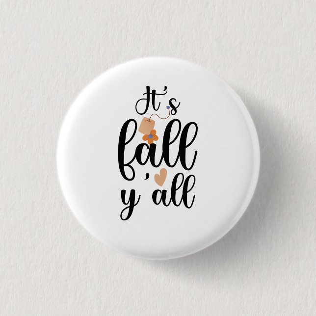 Badge Rond 2,50 Cm C'est automne, mignon Teabag (Devant)
