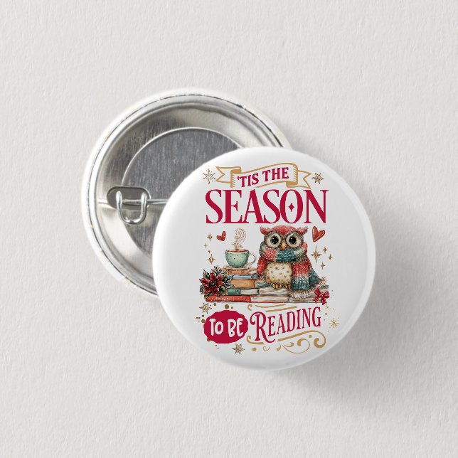 Badge Rond 2,50 Cm C'est la saison de lire  (Devant & derrière)