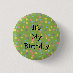 Badge Rond 2,50 Cm C'est mes ballons colorés d'anniversaire