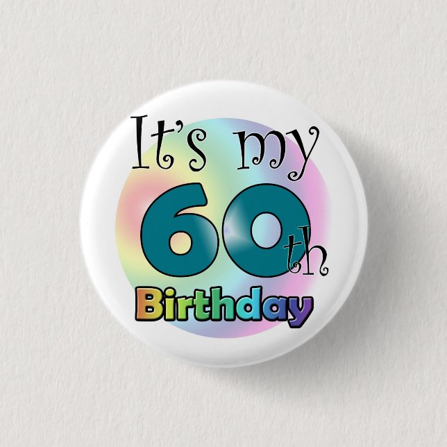 Badge Rond 2,50 Cm C'est mon 60e anniversaire (bleu) (Devant)