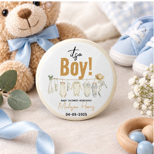Badge Rond 2,50 Cm C'est un garçon ! Baby Shower Bleu - Mignon & Sucr