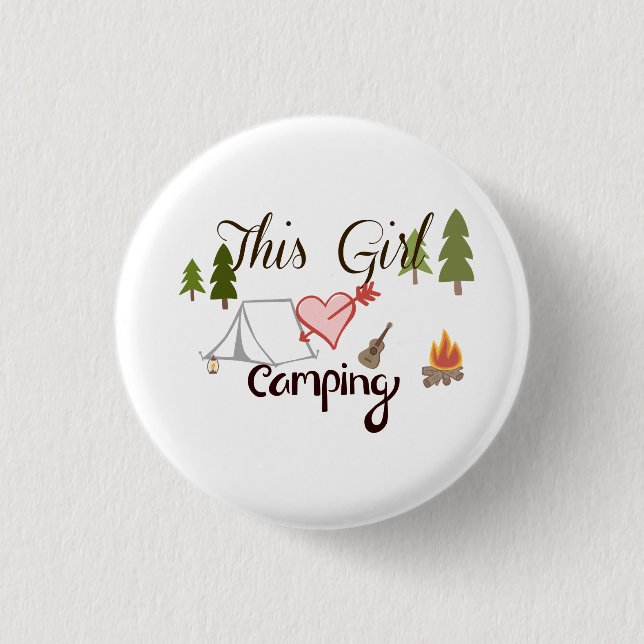 Badge Rond 2,50 Cm Cette fille aime camper (Devant)