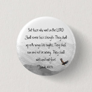 Badge Rond 2,50 Cm Ceux qui attendent le Seigneur Aigle Esaïe