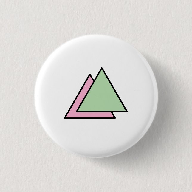 Badge Rond 2,50 Cm Chaîne à deux triangles (Devant)