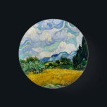 Badge Rond 2,50 Cm Champ de blé Van Gogh avec Cyprès. Impressionnisme<br><div class="desc">Bouton Van Gogh "Champ de blé avec cyprès".</div>