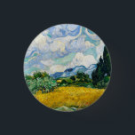Badge Rond 2,50 Cm Champ de blé Van Gogh avec Cyprès. Impressionnisme<br><div class="desc">Bouton Van Gogh "Champ de blé avec cyprès".</div>