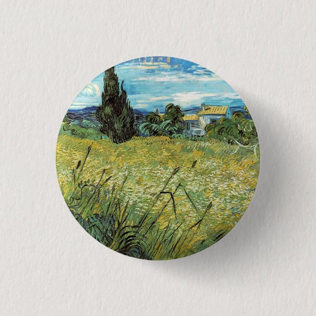 Badge Rond 2,50 Cm Champ de blé vert Vincent van Gogh (Devant)