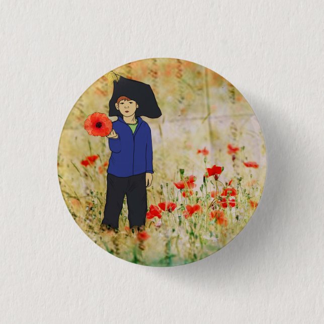 Badge Rond 2,50 Cm Champ de pavot (Devant)