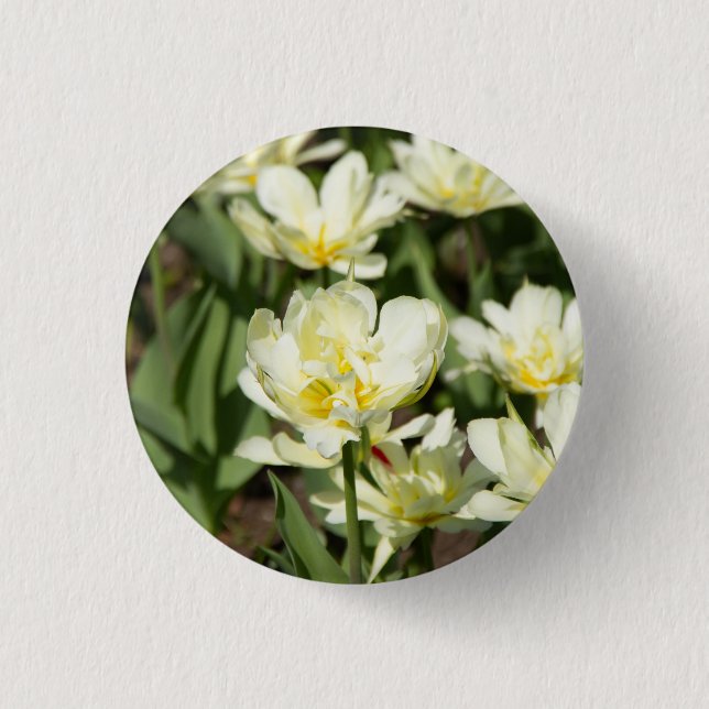 Badge Rond 2,50 Cm Champ de tulipes blanches (Devant)