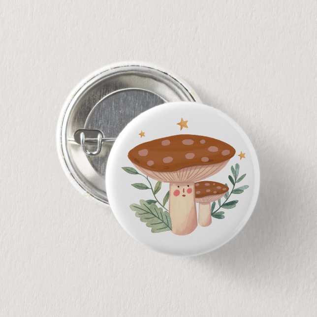 Badge Rond 2,50 Cm Champignons rouges mignons (Devant & derrière)