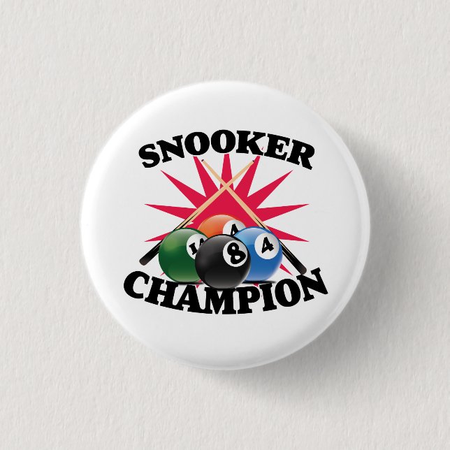 Badge Rond 2,50 Cm Champion de snooker  (Devant)