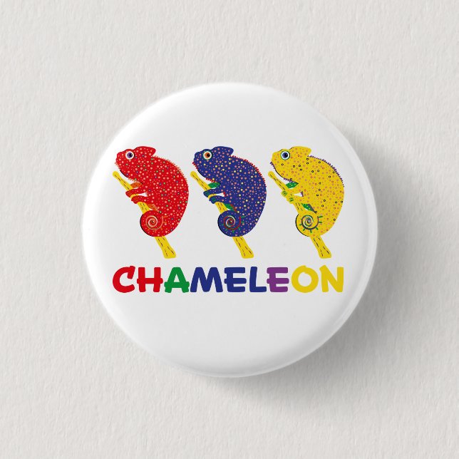 Badge Rond 2,50 Cm Changement de Chameleon (Devant)