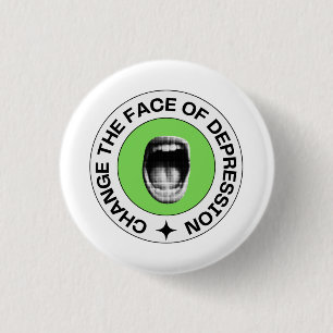 Badge Rond 2,50 Cm Changer le visage de la dépression_mouth