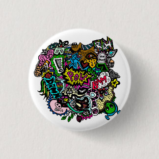 Badge Rond 2,50 Cm Chaos dans l'insigne de bouton de couleur