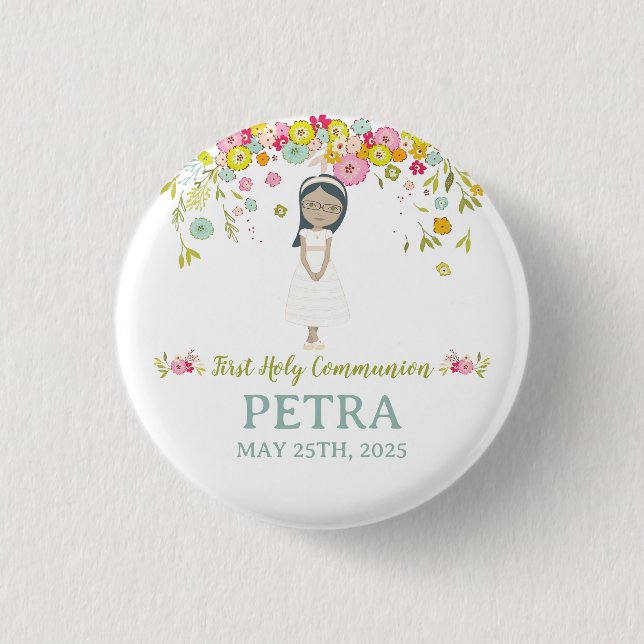 Badge Rond 2,50 Cm chapa pequeña PETRA Primera Comunión (Devant)