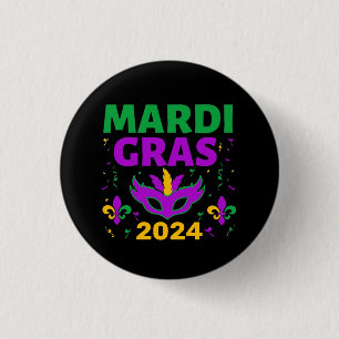Badge Rond 2,50 Cm Chapeau de camion Mardi Gras