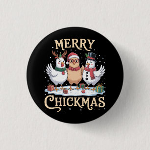 Badge Rond 2,50 Cm Chapeau de Noël de Santa Claus pour poulet Joyeux 