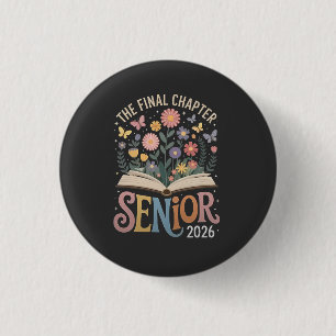 Badge Rond 2,50 Cm Chapitre Final Fleur de graduation senior 2026